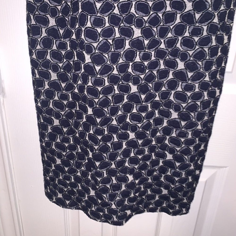 Diane Von Furstenberg Kuan Navy Blue Wool Blend Abstract Print Dress Size 4 View 4